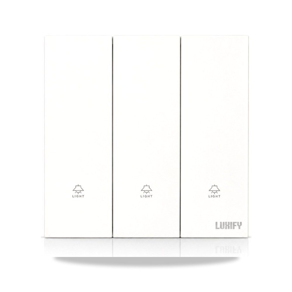 صورة منتج مفتاح ثلاثى سمارت ابيض LUXIFY موديل Tuya - كود الصنف reemco-2027-1932009 - ماركة يباع من خلال reemco - توريد وتصوير حصري لشركة ريمكو القابضة السعودية
