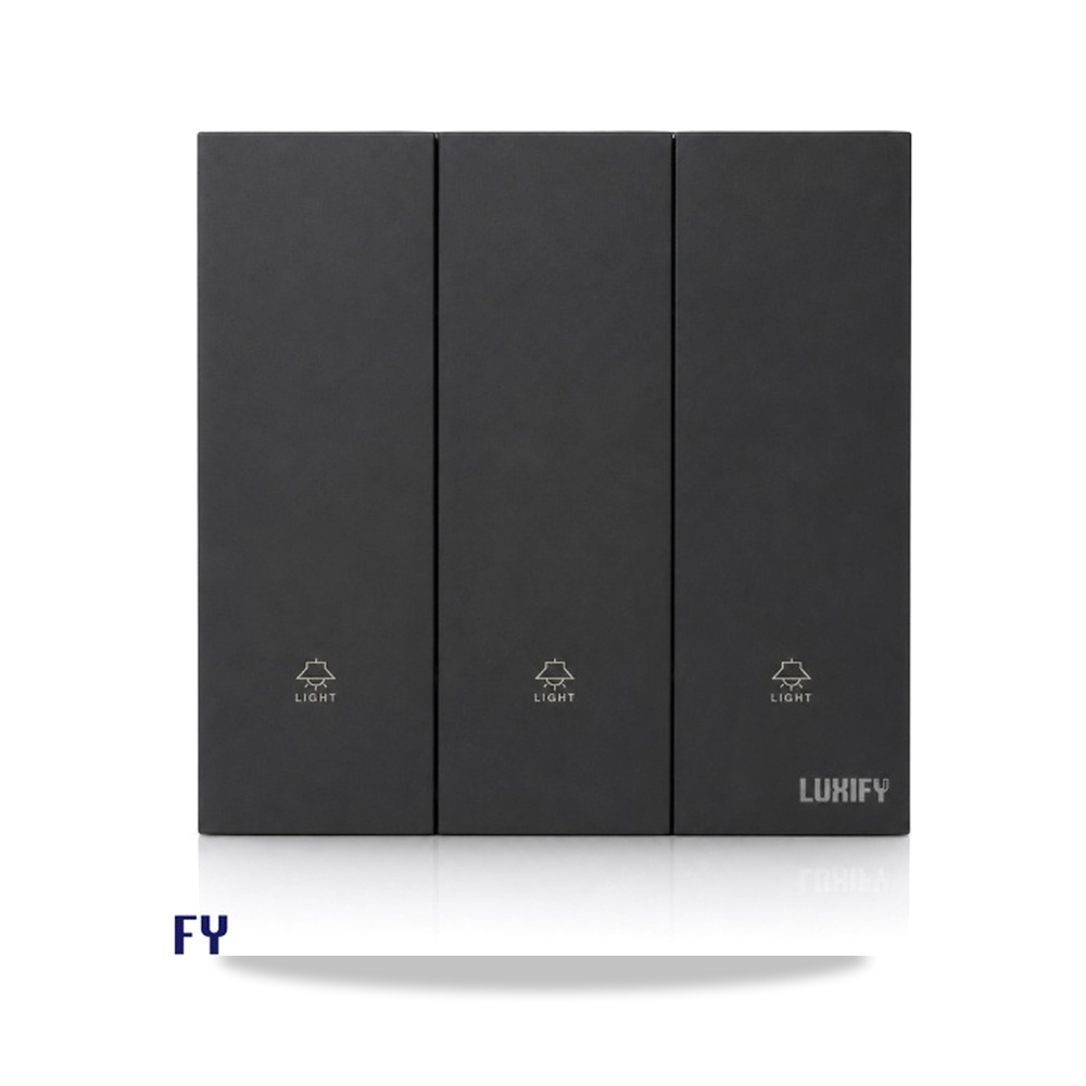 صورة منتج مفتاح ثلاثى سمارت اسود LUXIFY موديل Tuya - كود الصنف reemco-2027-1932011 - ماركة يباع من خلال reemco - توريد وتصوير حصري لشركة ريمكو القابضة السعودية