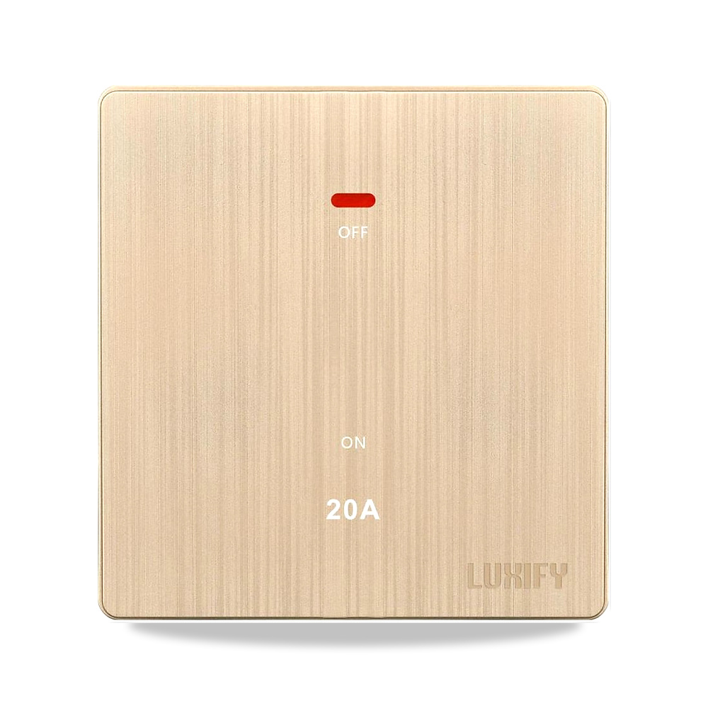 صورة منتج مفتاح سخان ٢٠ امبير كبير LUXIFY ذهبي - كود الصنف reemco-2027-1932077 - ماركة يباع من خلال reemco - توريد وتصوير حصري لشركة ريمكو القابضة السعودية