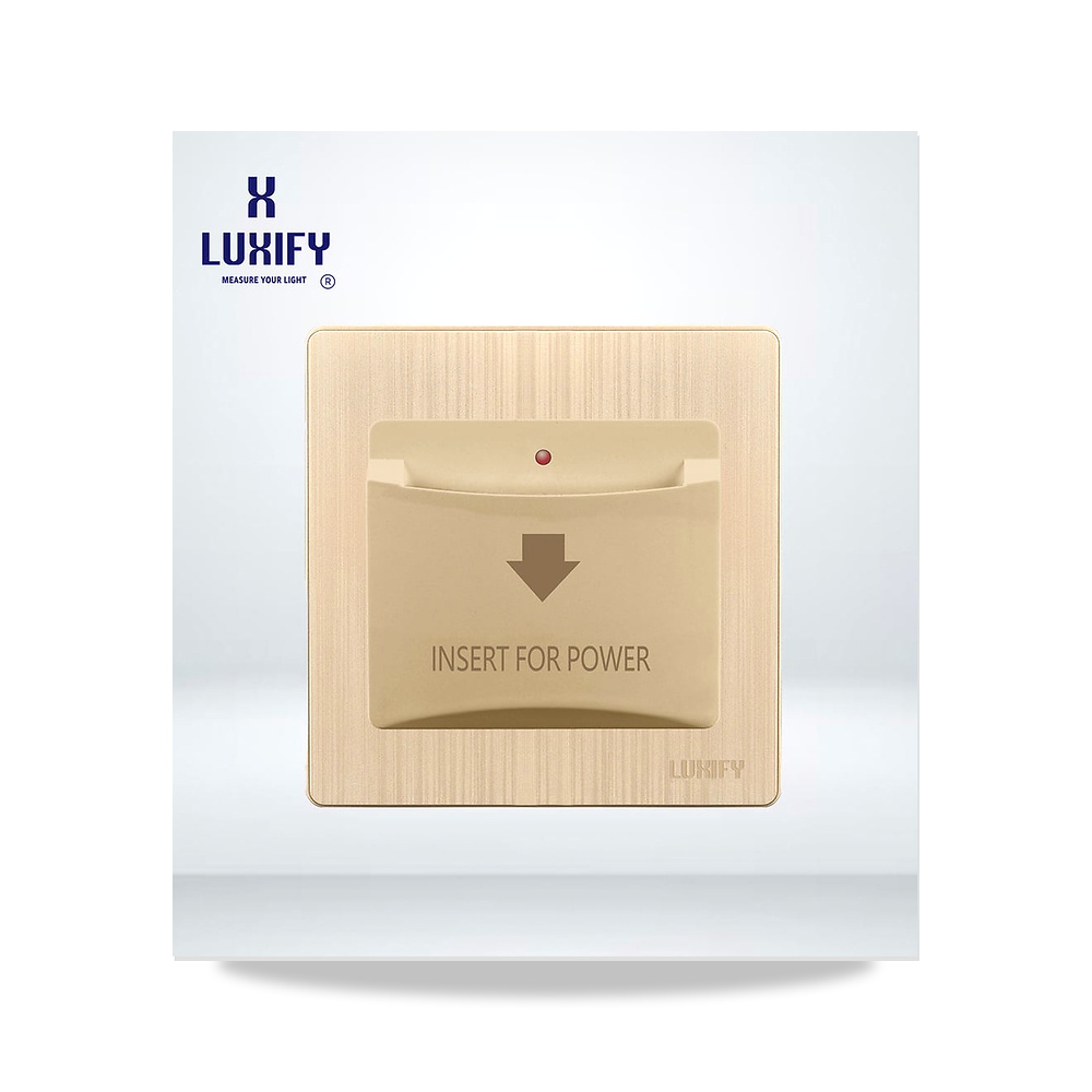 صورة منتج مفتاح كرت LUXIFY ذهبي – 220-250 فولت – الخامة الأساسية نحاس - كود الصنف reemco-2027-1932092 - ماركة يباع من خلال reemco - توريد وتصوير حصري لشركة ريمكو القابضة السعودية