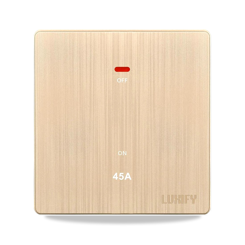 مفتاح مكيف ٤٥ امبير كبير LUXIFY ذهبي - 220-250 فولت - الخامة الأساسية نحاس