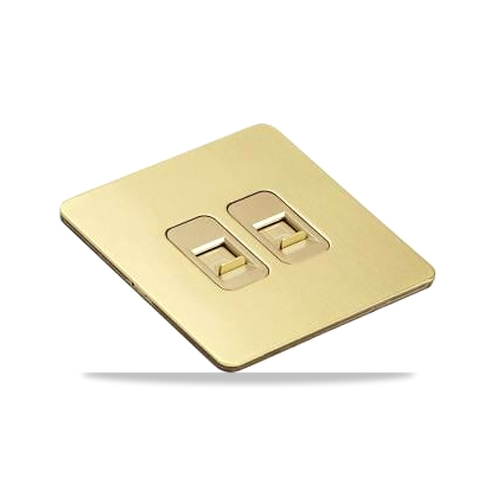 صورة منتج مقبس شبكة ثنائي(ذهبي) - كود الصنف reemco-2027-1933784 - ماركة يباع من خلال reemco - توريد وتصوير حصري لشركة ريمكو القابضة السعودية