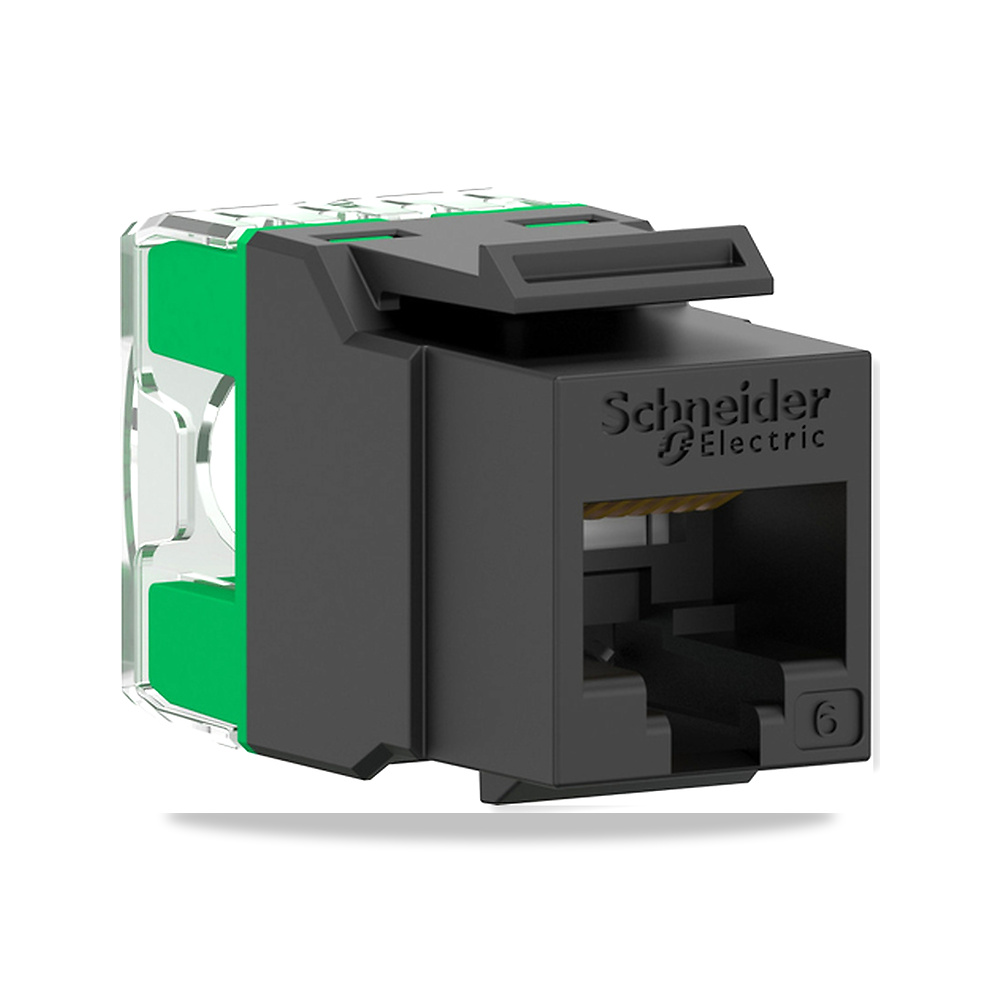شنايدر بيانو فيش كمبيوتر مفردCAT6A RJ45 مع غطاء VDIB1736XUBK أسود schnieder موديل PIENO - 7 سم
