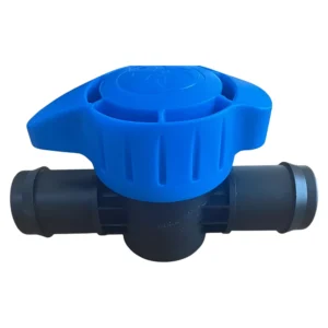 صمام يدوي للري مقاس 1 بوصة — وصلة خرطوم بلاستيكية زرقاء للتحكم في تدفق المياه للأدوات الزراعية