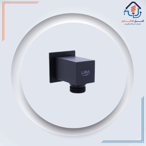 كوع مخفي لخلاط الدش مربع بمقاس 1/2 بوصة — ليما (أسود)