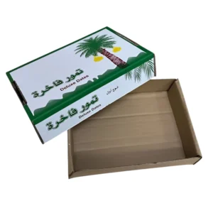 عبوة كرتونية للتمر 1 كجم – تغليف غذائي ثلاثي الطبقات لحفظ آمن للتمور والفواكه