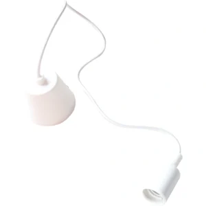 1-meter plastic hanging clip holder — white with fabric cord