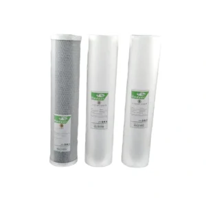 طقم شمعات فلتر مياه هدير بلس ثلاثي — 10 بوصة (المرحلة الأولى: ترسيب، الثالثة: كربون)