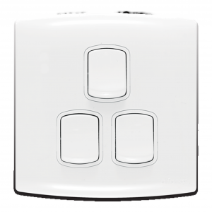 مفتاح ثلاثي 10 أمبير - موديل 7×7 ألف، أبيض (الفنار)