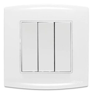 مفتاح ثلاثي عريض 10 أمبير - الفنار (طراز ألف) - أبيض