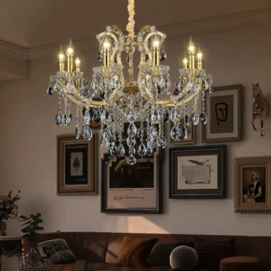 نجف شمعدان بتصميم كلاسيكي — 10 لمبات E14، ارتفاع 650 مم (65 سم)، قطر 800 مم (80 سم)