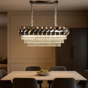 نجف ذهبي مودرن مع 10 لمبات E14 — مقاس 80×30 سم