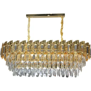 نجفة مودرن ذهبية 10 لمبات (قاعدة E14) — الأبعاد 800×300 مم