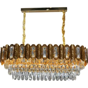 نجفة معلقة مودرن باللون الذهبي، 10 قواعد E14، أبعاد 800×300 مم