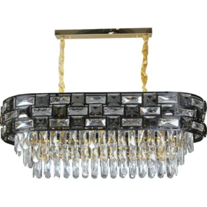 ثريا مودرن أسود وذهبي 10 لمبات E14 مقاس 800×300