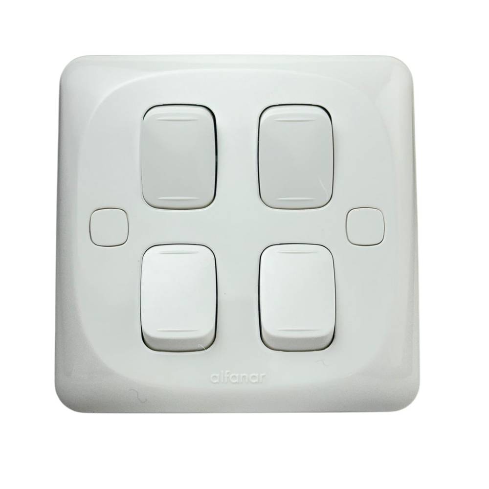 مفتاح رباعي أبيض 10 أمبير - MIRA (الفنار)