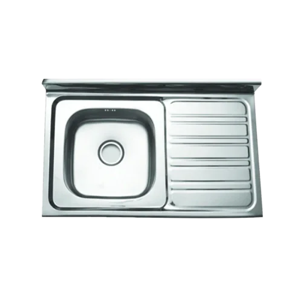 حوض مطبخ كوري من الستانلس ستيل مع مصفاة، حوض واحد أيسر — 100×55 سم