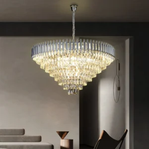 نجفة مودرن فضية بقطر 100 سم ومقابس E14