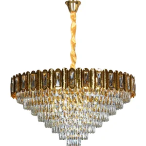 نجفة معلقة مودرن ذهبي بطول 1000 ملم مع 22 قاعدة E14