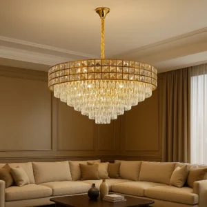 ثريا مودرن ذهبي بمقاس 1000 ملم و22 مأخذ E14