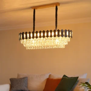 نجف مودرن أسود وذهبي مقاس 1000×350 ملم — 14 لمبة بمقبس E14