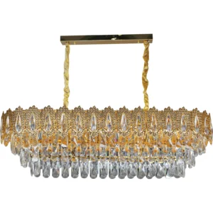 ثريا مودرن ذهبي بمقاس 1000×350 مم، 14 مقبس E14