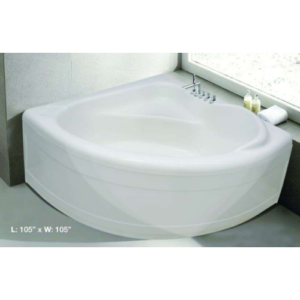 حوض استحمام زاوية أكريليك موديل جينيفا 105×105 سم - أبيض