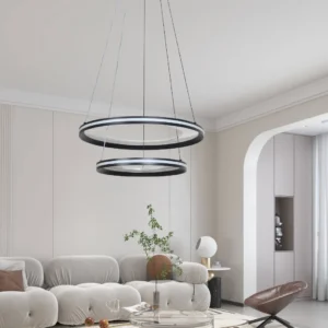 مصباح معلق مودرن أسود بثلاث إضاءات، 115 واط