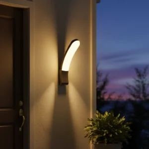 كشاف خارجي عدسة واحدة أسود – إضاءة صفراء 12 واط