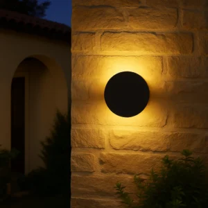 كشاف بوابة أسود بضوء أصفر 12 واط