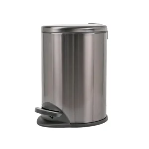 سلة مهملات من ستانلس ستيل بسعة 12 لتر - فضية