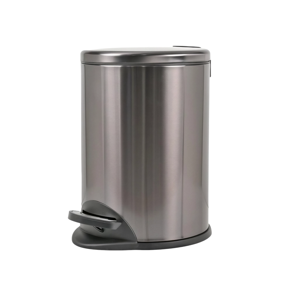 سلة مهملات من ستانلس ستيل بسعة 12 لتر - فضية