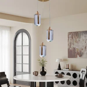 Modern gold pendant lamp — 12 watts, 3 light colors
