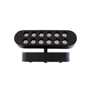 كشاف مغناطيسي مستطيل متحرك 12 واط — عدسات مانعة للتوهج 3000K (أسود)