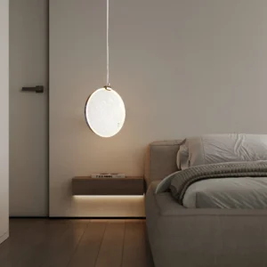 Modern gold chandelier with three lights, 12 watts per bulb (single pendant)