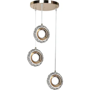 Modern gold chandelier with three lighting modes, 12 watts