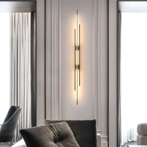 أبليك جداري مودرن أسود بثلاث إضاءات 12 واط — طول 80 سم