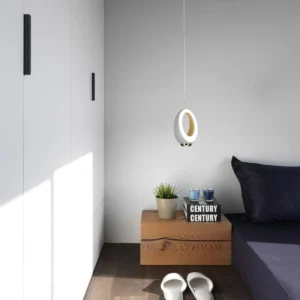 مصباح معلق مودرن أبيض — إضاءة صفراء 12 واط