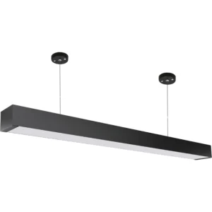 كشاف شريطي قابل للتوصيل 120 سم — للتعليق أو التركيب المباشر، غطاء أسود، إضاءة كريمية (دافئة) 50 واط