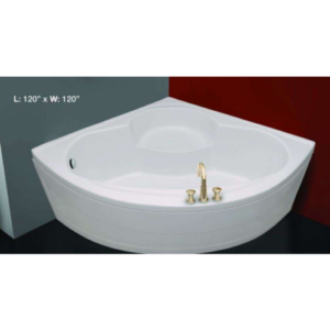 حوض بانيو زاوية "ريفيرا" 120×120 سم — أكريليك أبيض