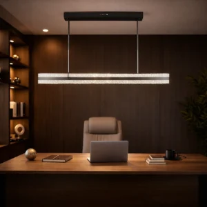 ثريا معلقة مودرن 120 سم — أسود، 3 أوضاع إضاءة، 55 واط