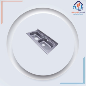 حوض مطبخ ستانلس ستيل بمغسلتين مقاس 120×60 سم — طراز كوري