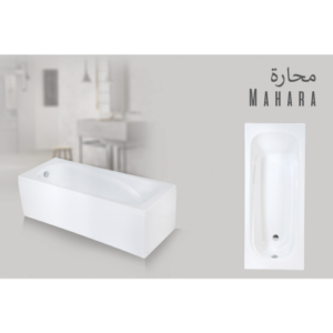 حوض استحمام بتصميم بحريني — بانيو أكريليك أبيض 120×70 سم