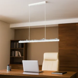 نجفة مودرن بيضاء 1200 مم 55 واط بثلاثة ألوان إضاءة