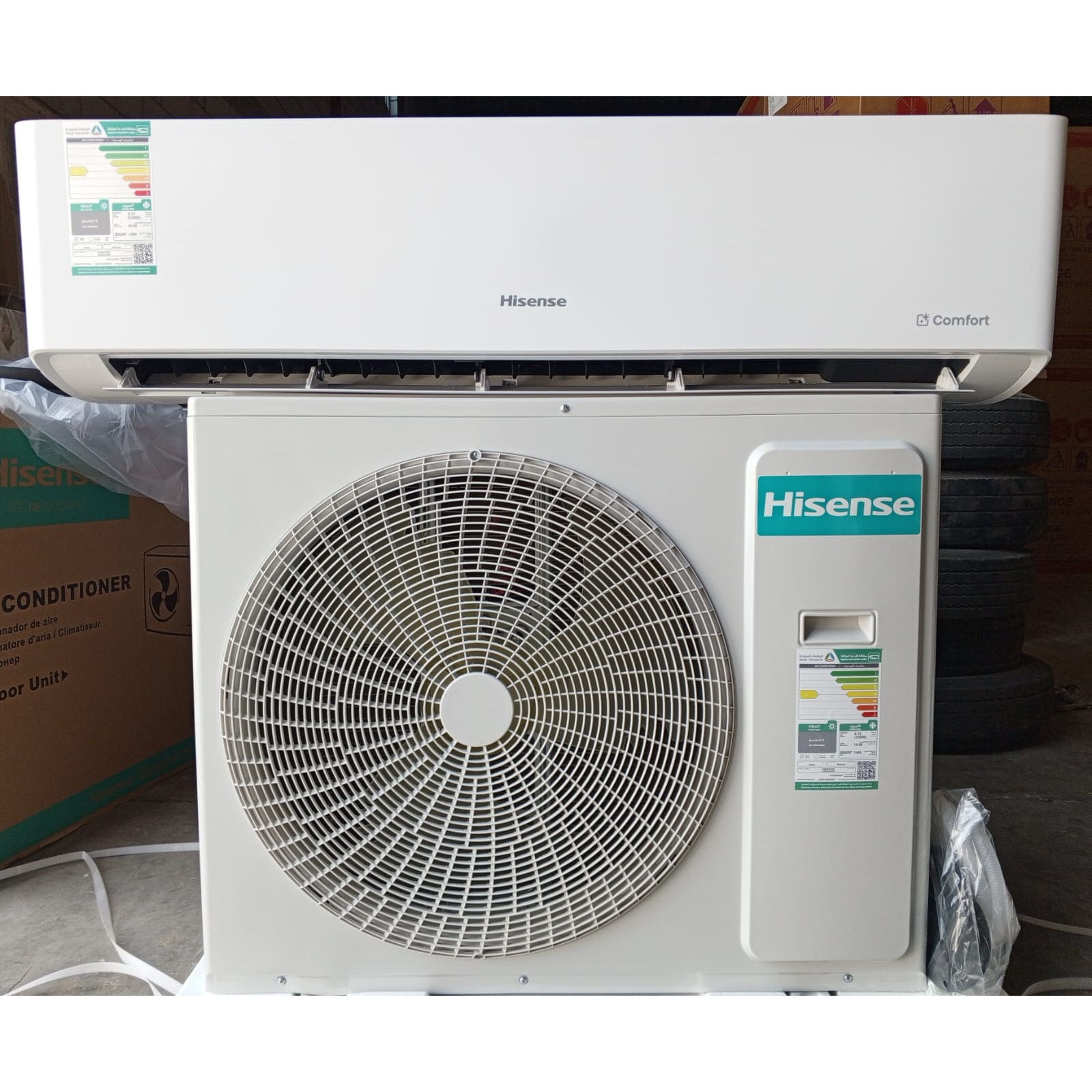 مكيف سبليت هايسنس 12000 وحدة — تبريد فقط، واي فاي، ريش ذهبية (AS12CCN25)