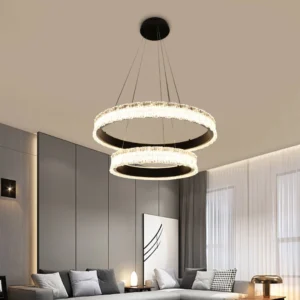 نجف مودرن أسود بثلاث إضاءات 125 واط مقاس 40+60 ملم