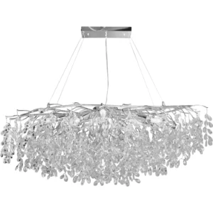 نجف مودرن فضي مع عناصر شفافة — 13 لمبة E14