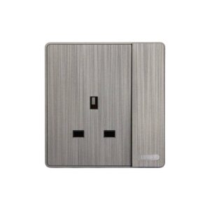 مفتاح مفرد مع مقبس (فيش) 13 أمبير - LUXIFY سلفر مطور