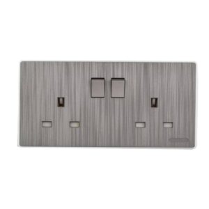 فيش مزدوج 13 أمبير من LUXIFY — فضي