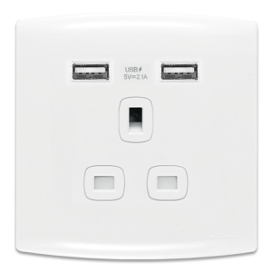 فيشة 13 أمبير بمنفذي USB — الف